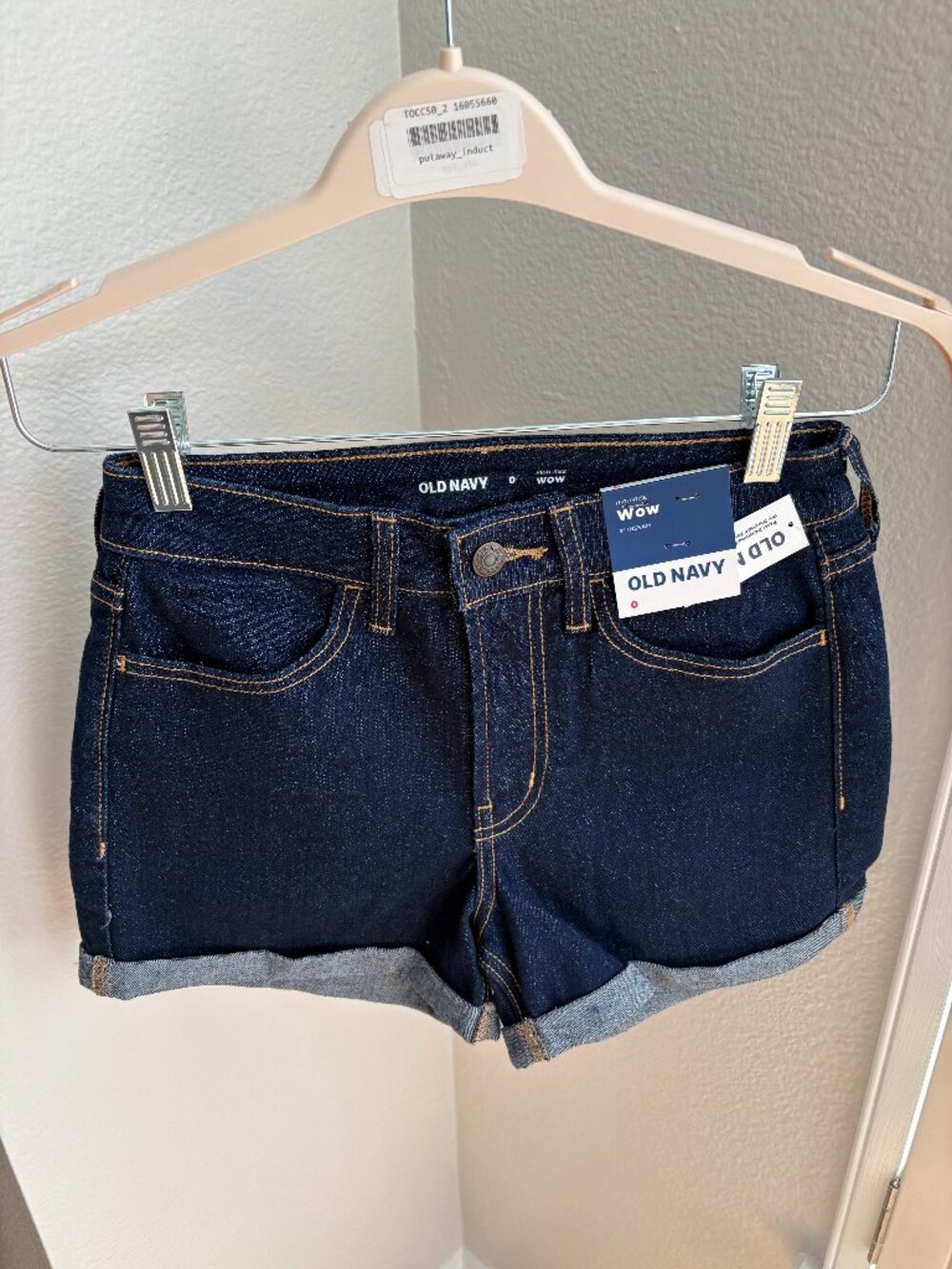 Old Navy Wow Dark Wash High-Rise Denim Shorts Sz 0 NWT